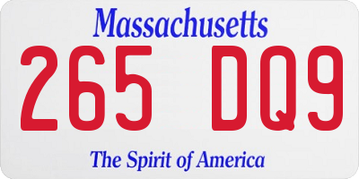MA license plate 265DQ9