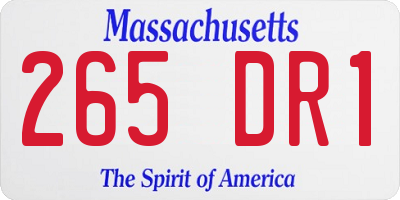 MA license plate 265DR1