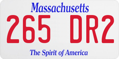 MA license plate 265DR2