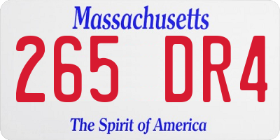 MA license plate 265DR4