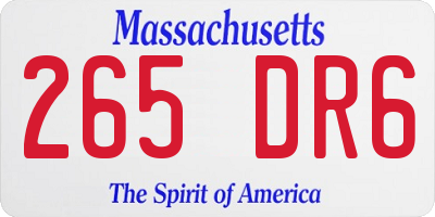 MA license plate 265DR6