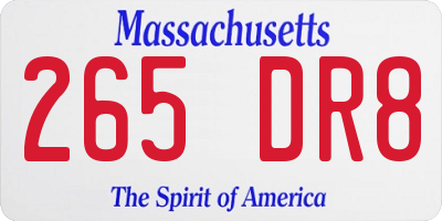 MA license plate 265DR8