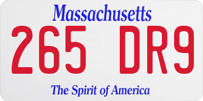 MA license plate 265DR9