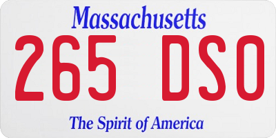 MA license plate 265DS0