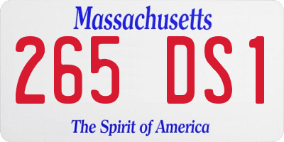 MA license plate 265DS1