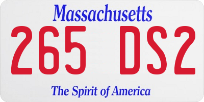 MA license plate 265DS2
