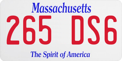 MA license plate 265DS6