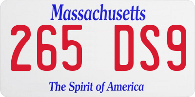 MA license plate 265DS9