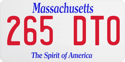 MA license plate 265DT0