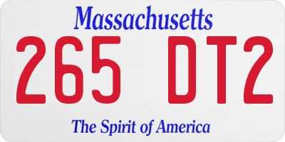 MA license plate 265DT2