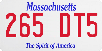 MA license plate 265DT5