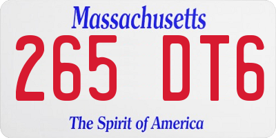 MA license plate 265DT6
