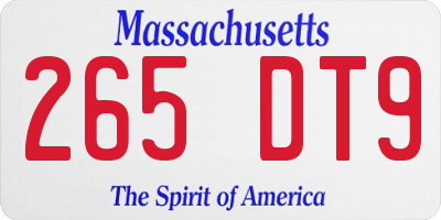 MA license plate 265DT9