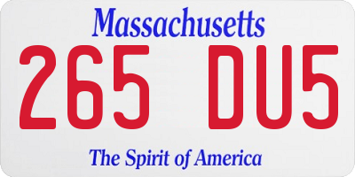 MA license plate 265DU5