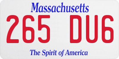 MA license plate 265DU6