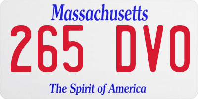 MA license plate 265DV0