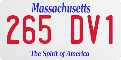 MA license plate 265DV1