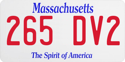 MA license plate 265DV2