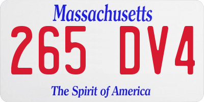MA license plate 265DV4