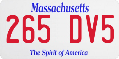 MA license plate 265DV5