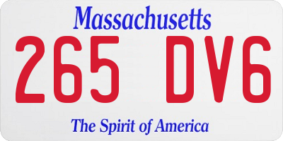 MA license plate 265DV6
