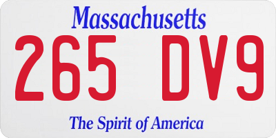 MA license plate 265DV9