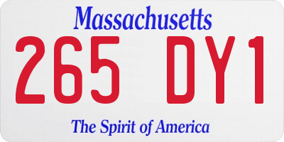 MA license plate 265DY1
