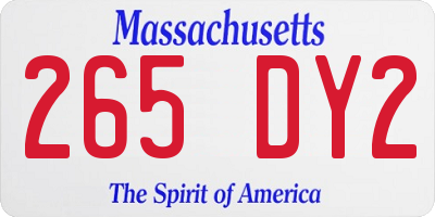 MA license plate 265DY2