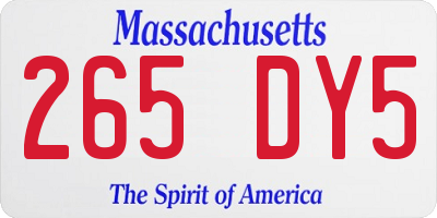 MA license plate 265DY5