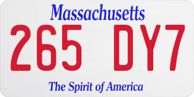 MA license plate 265DY7