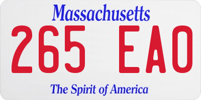 MA license plate 265EA0