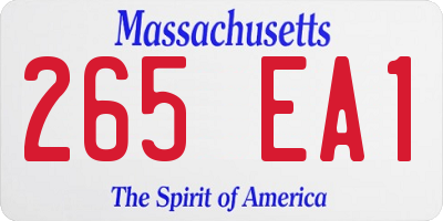MA license plate 265EA1