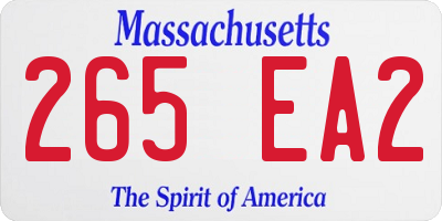 MA license plate 265EA2