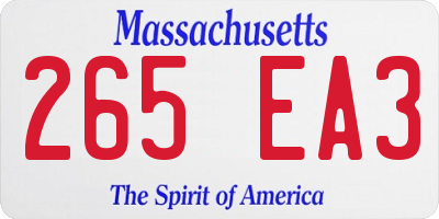 MA license plate 265EA3