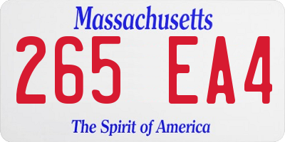 MA license plate 265EA4