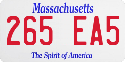 MA license plate 265EA5