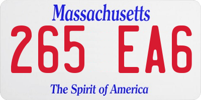 MA license plate 265EA6