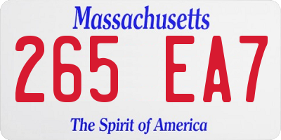 MA license plate 265EA7