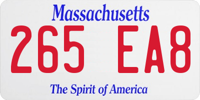 MA license plate 265EA8