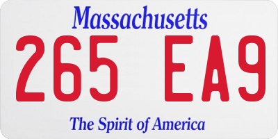 MA license plate 265EA9