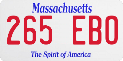 MA license plate 265EB0