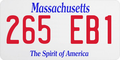 MA license plate 265EB1