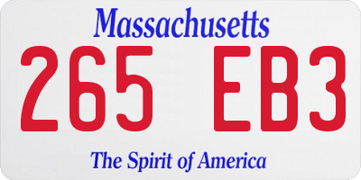 MA license plate 265EB3