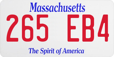 MA license plate 265EB4
