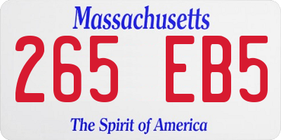 MA license plate 265EB5
