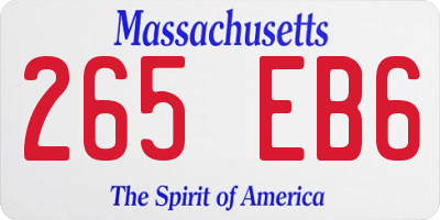 MA license plate 265EB6