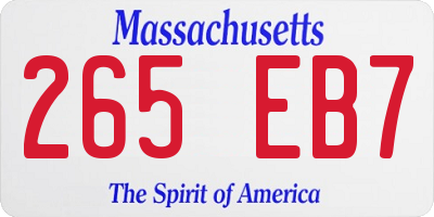 MA license plate 265EB7
