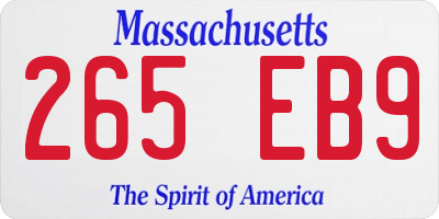 MA license plate 265EB9
