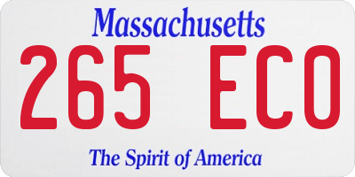 MA license plate 265EC0