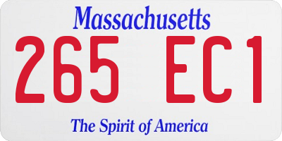 MA license plate 265EC1